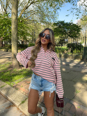 MAIA STRIPED RUGBY TOP