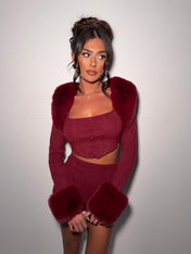 LOVERGIRL TOP & SHRUG (CHERRY)