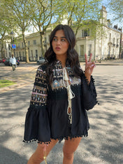 HARPER Embroidered jacket - BLACK