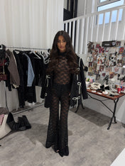 NOELLE Black Diamanté Bow Blazer