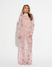 SERAPHINA Embellished Mesh Maxi