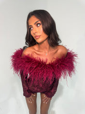 HEATHER PLAYSUIT - BURGUNDY