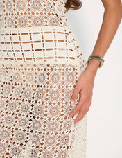 THALIA Crochet Maxi Dress