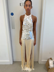 APHRODITE Sequin Fringed Dress (CREAM)