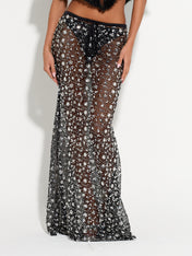 SOLEIL Embellished Maxi Skirt (BLACK)