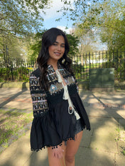HARPER Embroidered jacket - BLACK