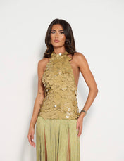 APHRODITE Sequin Fringed Dress (GREEN)