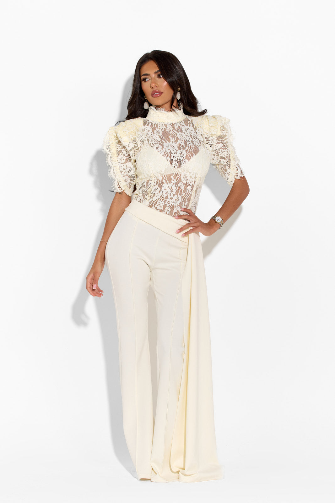 GARDENIA Ivory Lace Top