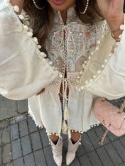 HARPER Embroidered jacket - CREAM
