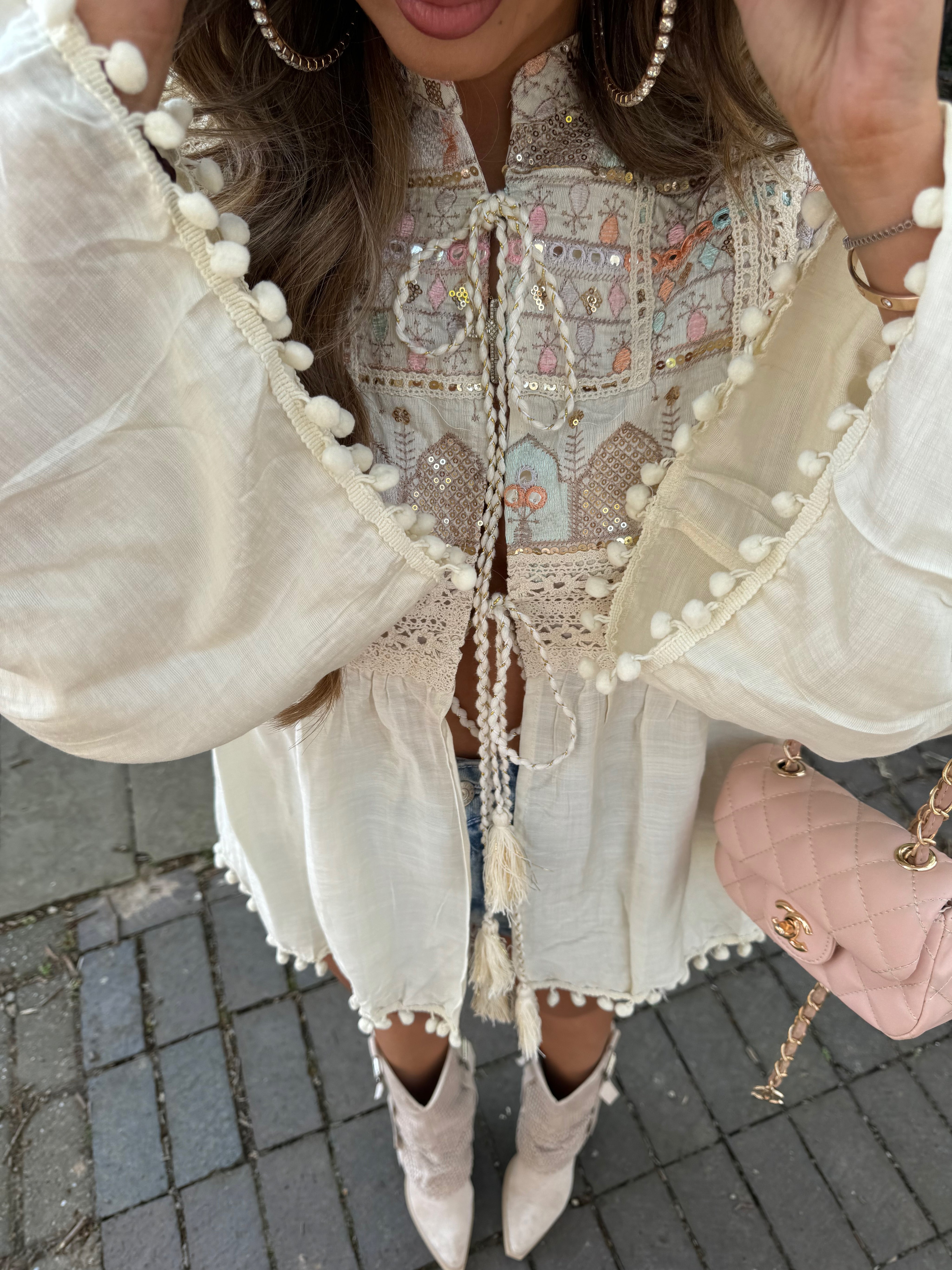 HARPER Embroidered jacket - CREAM