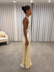 APHRODITE Sequin Fringed Dress (CREAM)
