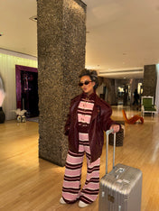 ‘ROSÉ’ STRIPE KNIT TROUSERS (REGULAR)