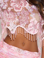 AMIRA Pink Embellished Skirt