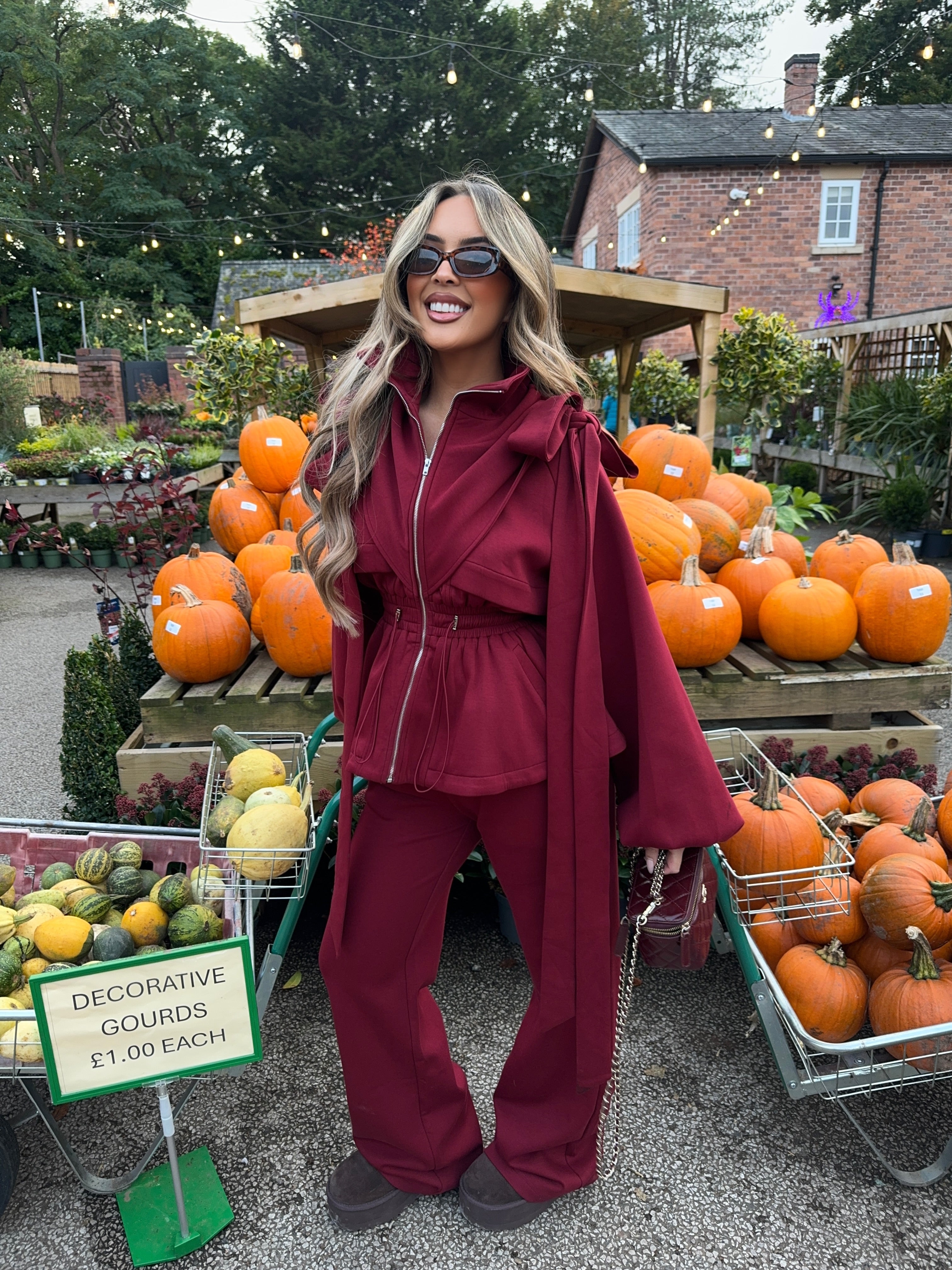 ‘BEAU’ BURGUNDY BOW JACKET (PRE-ORDER)