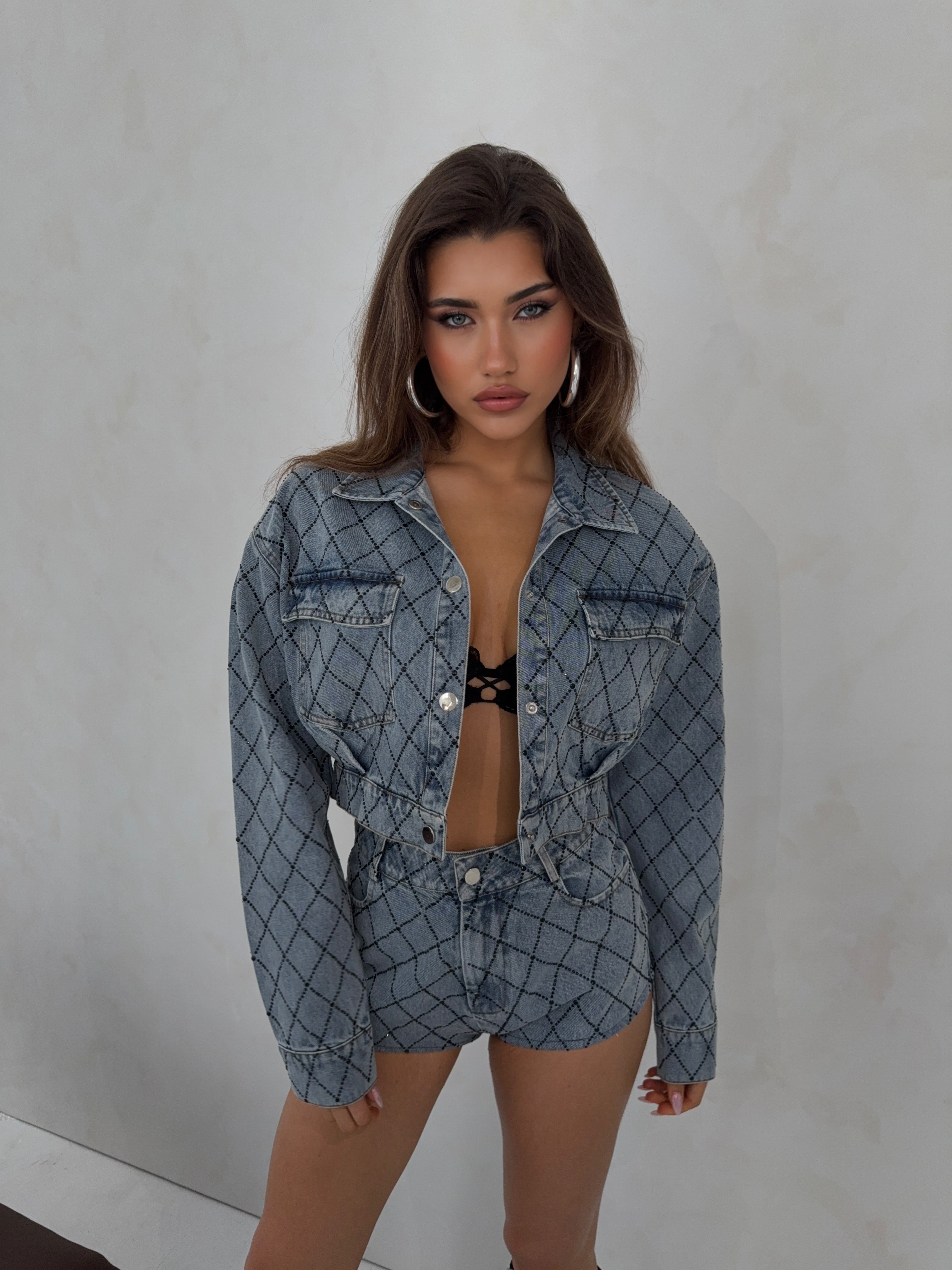 ‘SAINT’ DIAMANTÉ DENIM CO ORD (PRE-ORDER)