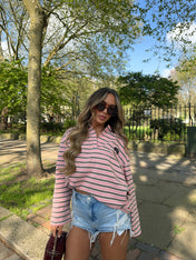MAIA STRIPED RUGBY TOP