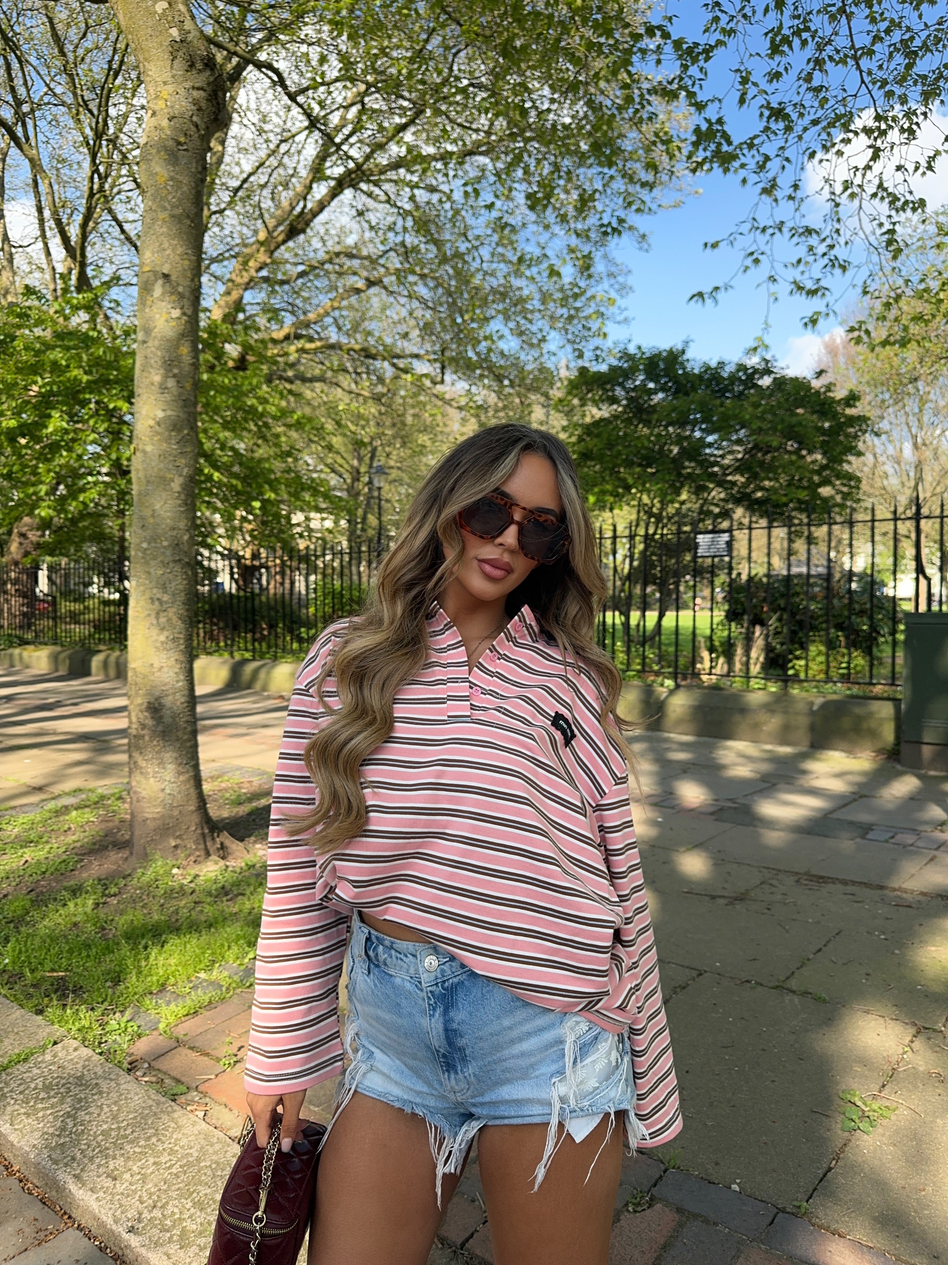 MAIA STRIPED RUGBY TOP