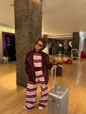 ‘ROSÉ’ STRIPE KNIT TROUSERS (REGULAR)