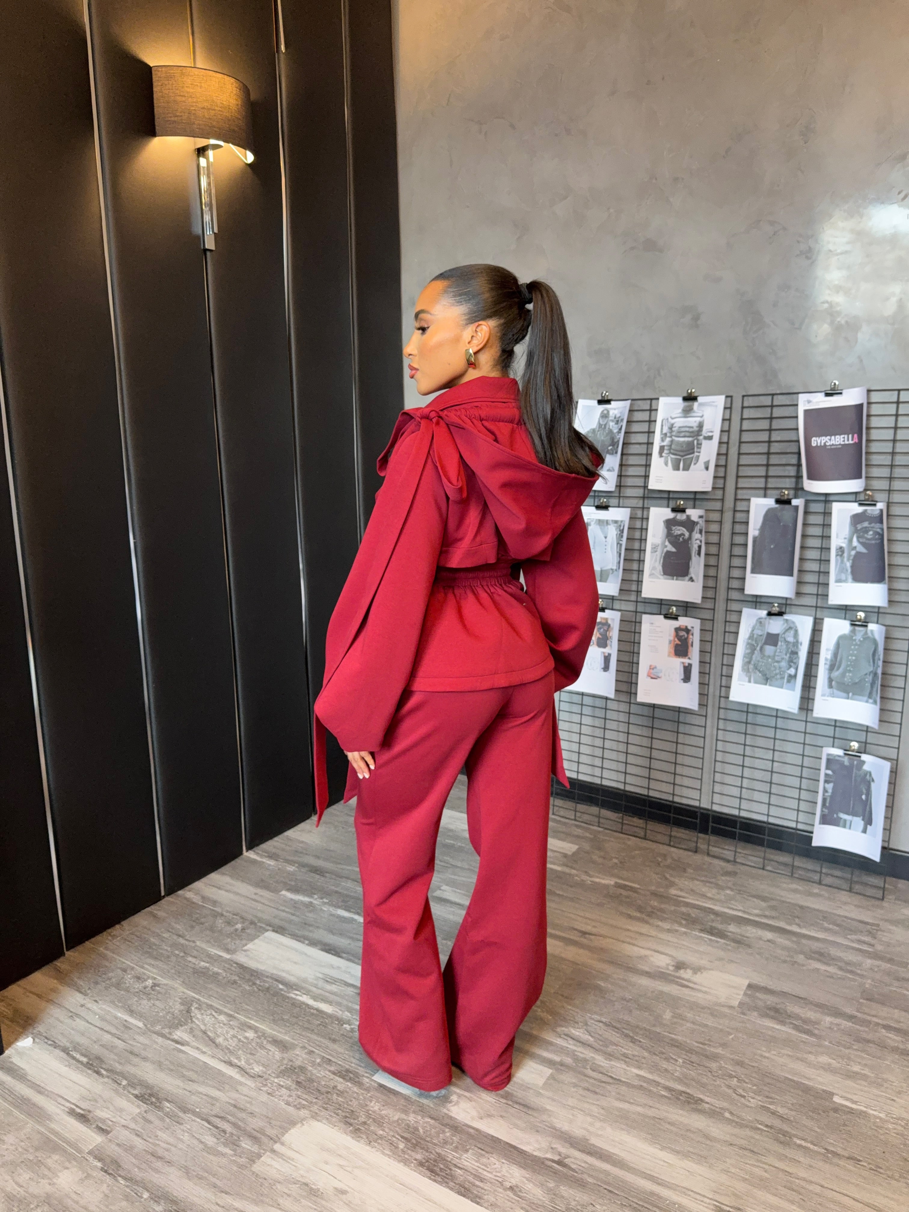 BURGUNDY BOW JACKET (PRE-ORDER)