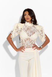 GARDENIA Ivory Lace Top