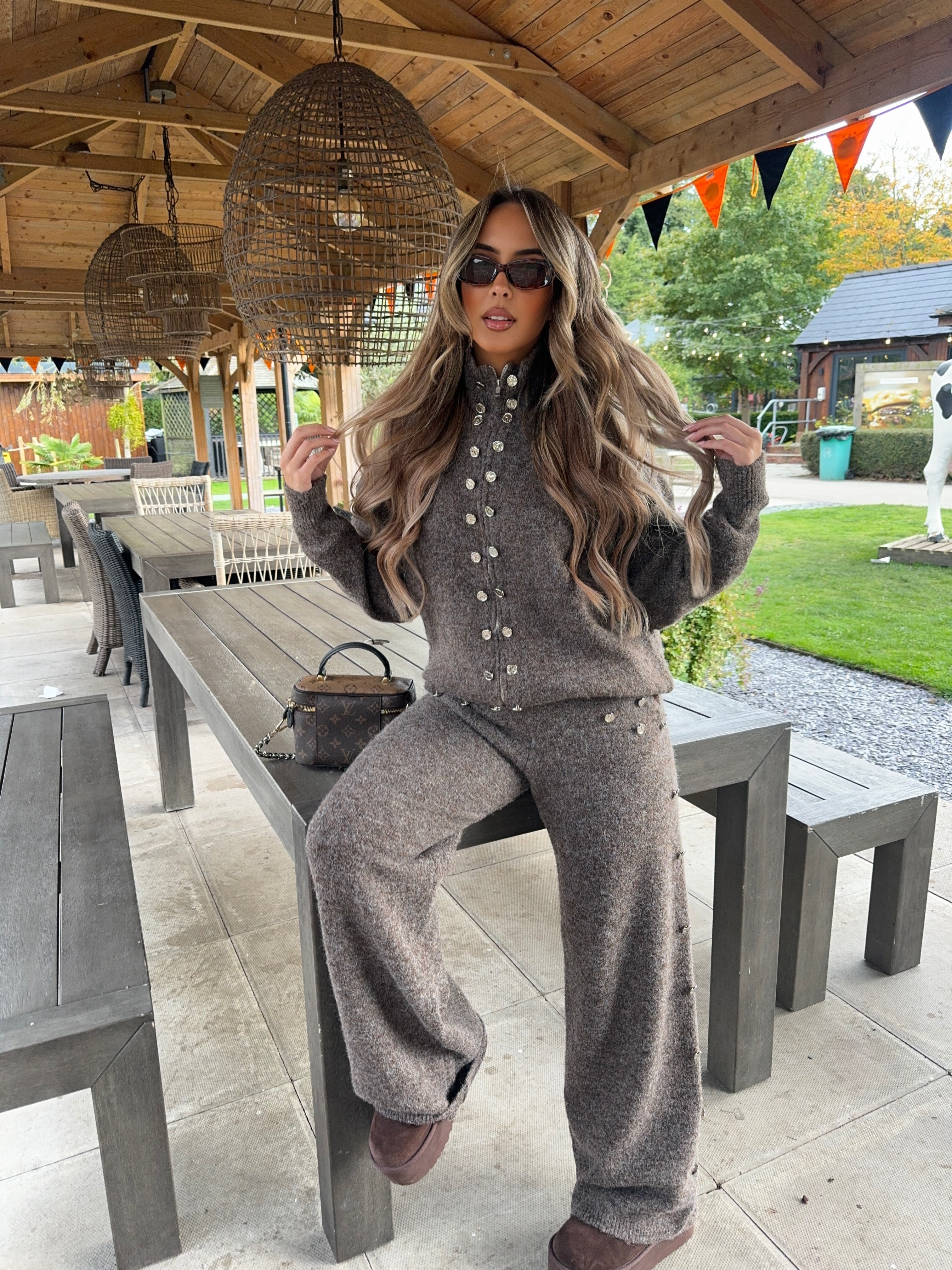 ‘MAUVE’ CHOCOLATE KNIT TROUSERS (REGULAR)