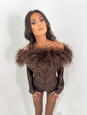 HEATHER PLAYSUIT - BROWN