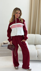 ARI STRIPED FLARES (BURGUNDY & PINK) - REGULAR