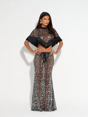 SOLEIL Embellished Maxi Skirt (BLACK)