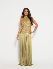 APHRODITE Sequin Fringed Dress (GREEN)