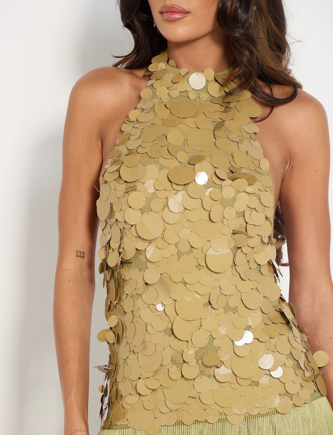 APHRODITE Sequin Fringed Dress (GREEN)