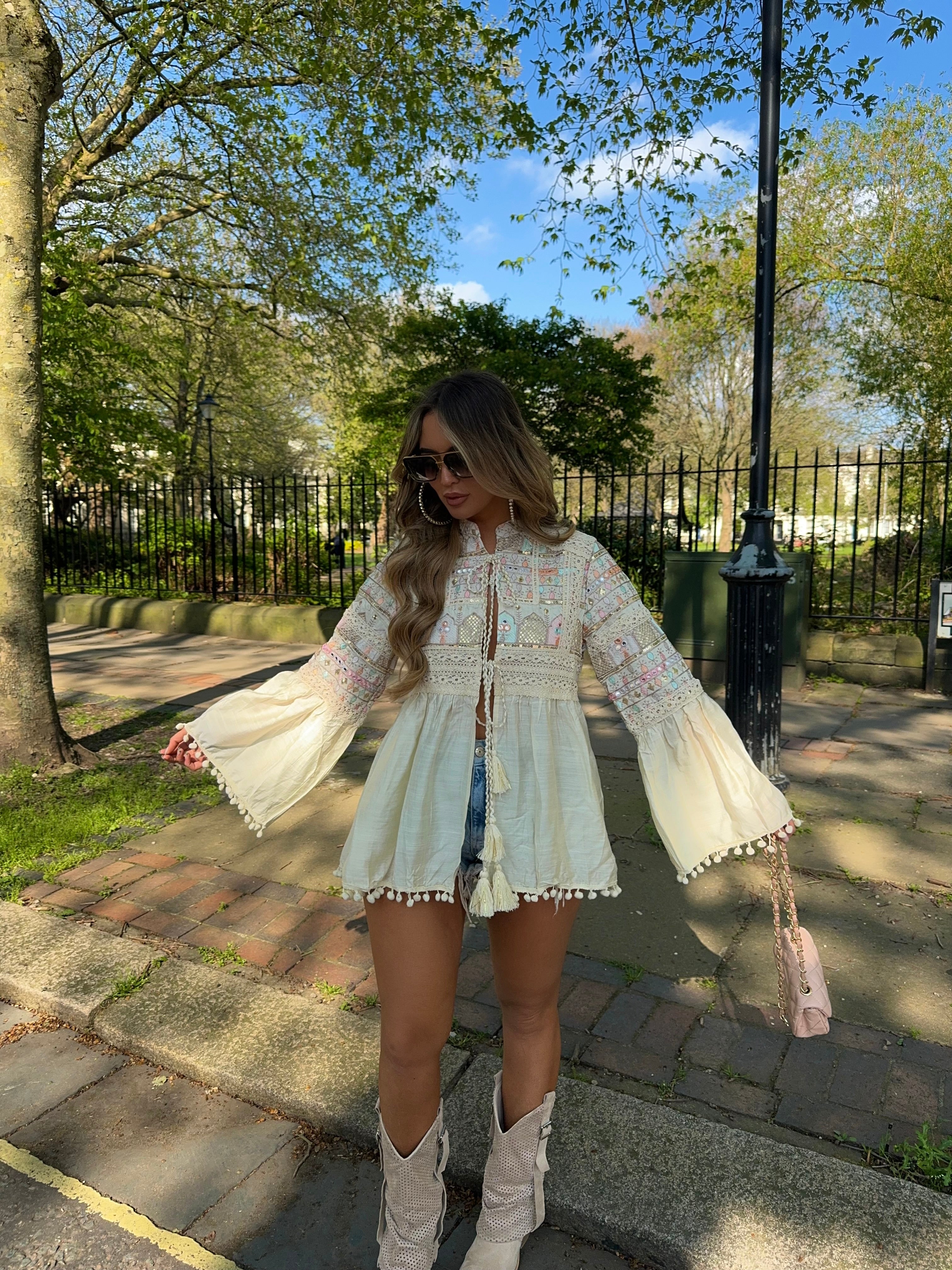 HARPER Embroidered jacket - CREAM