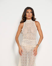 THALIA Crochet Maxi Dress