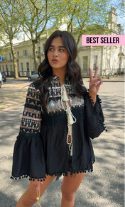 HARPER Embroidered jacket - BLACK
