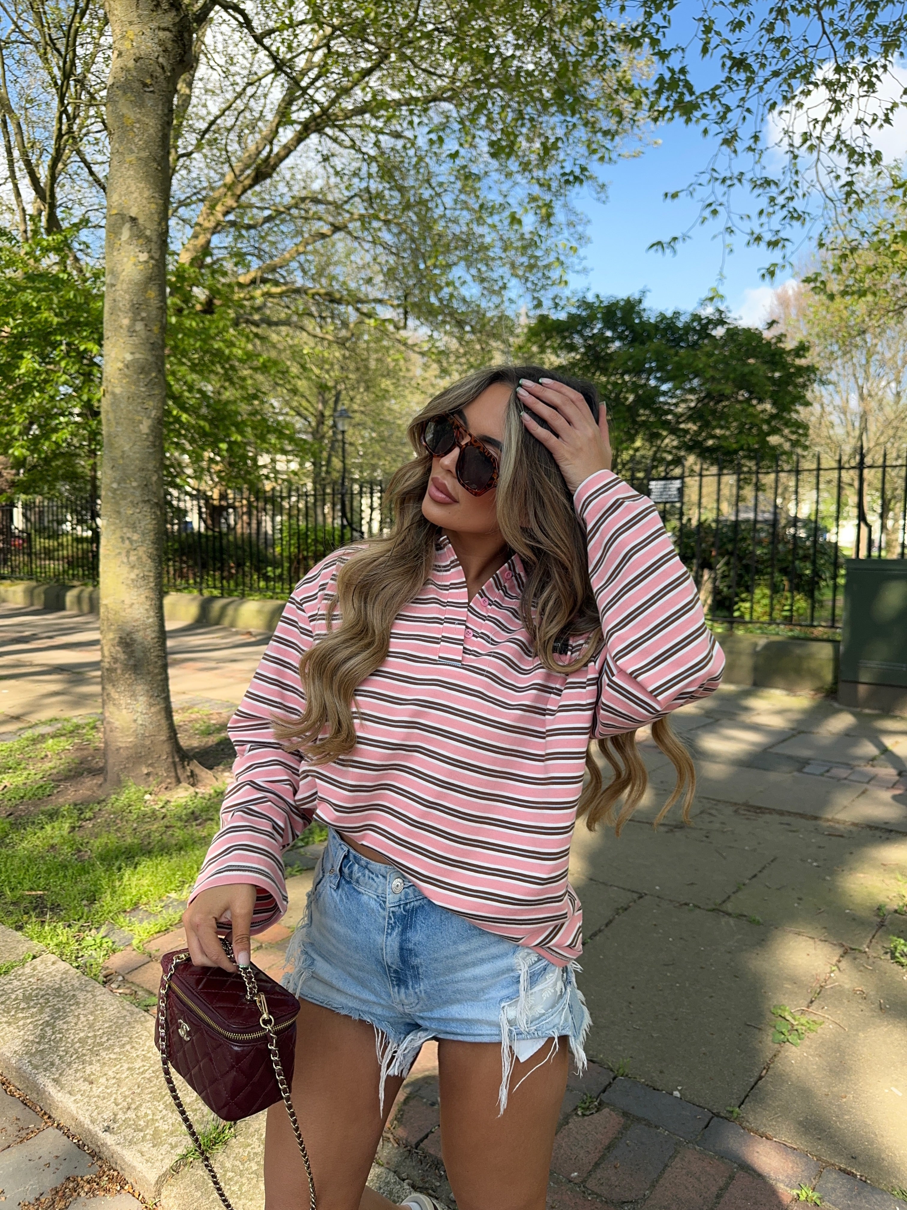 MAIA STRIPED RUGBY TOP