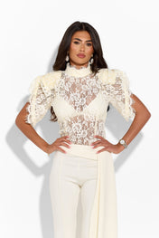 GARDENIA Ivory Lace Top
