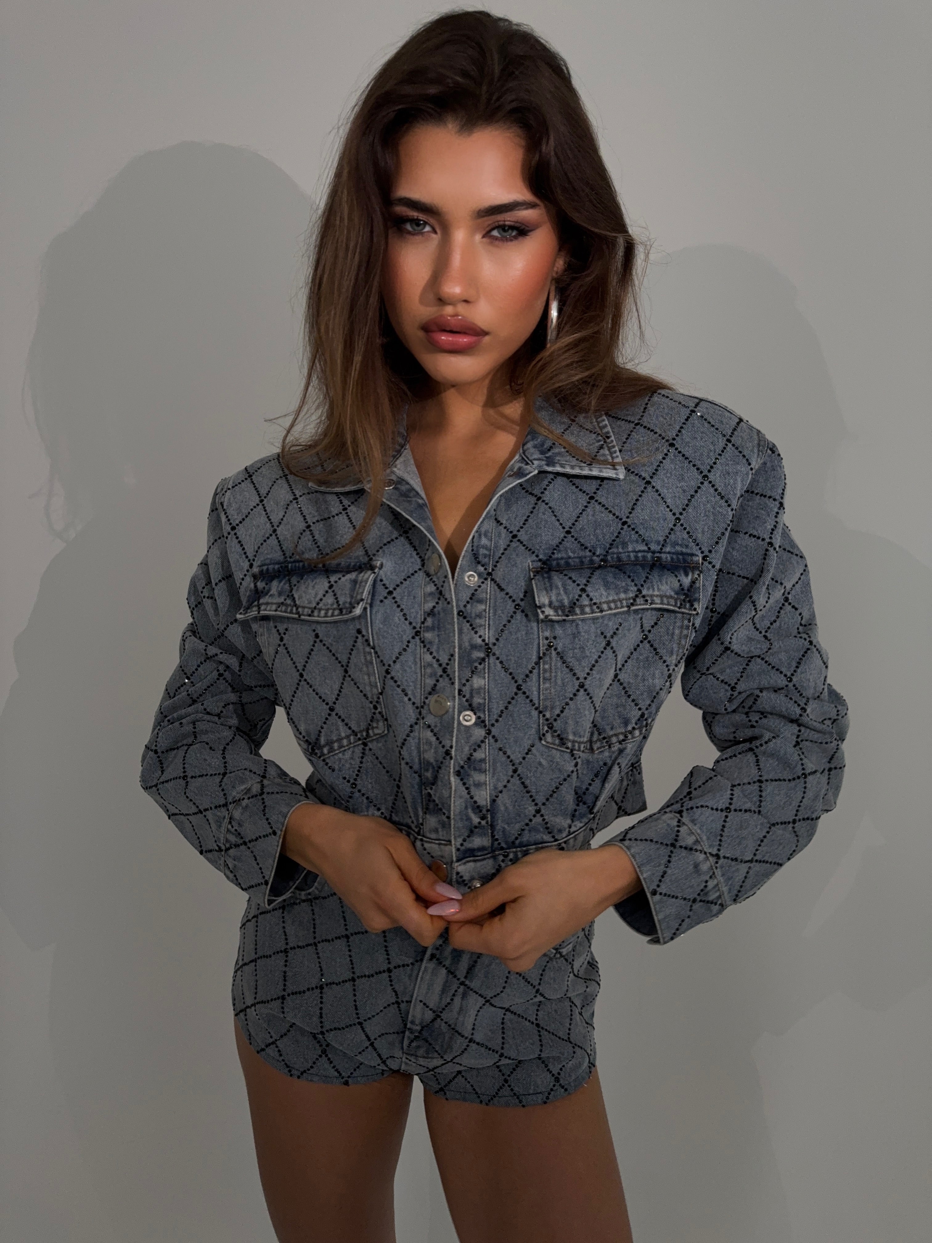 ‘SAINT’ DIAMANTÉ DENIM CO ORD (PRE-ORDER)