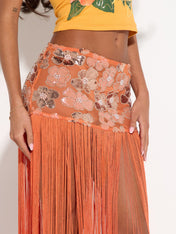PAPAYA TASSEL SKIRT