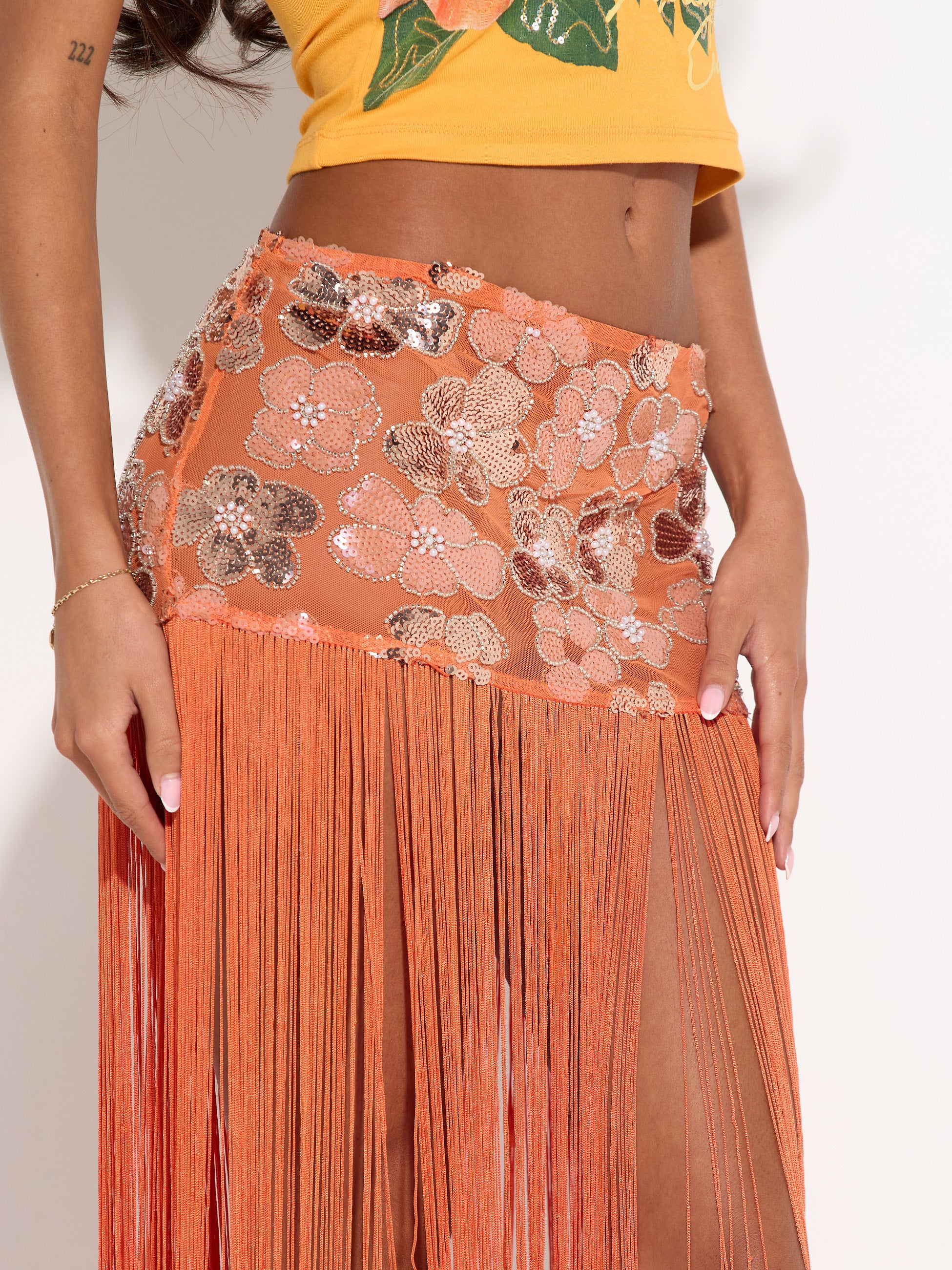 PAPAYA TASSEL SKIRT