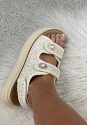 PHEOBE WHITE PEARL SANDALS