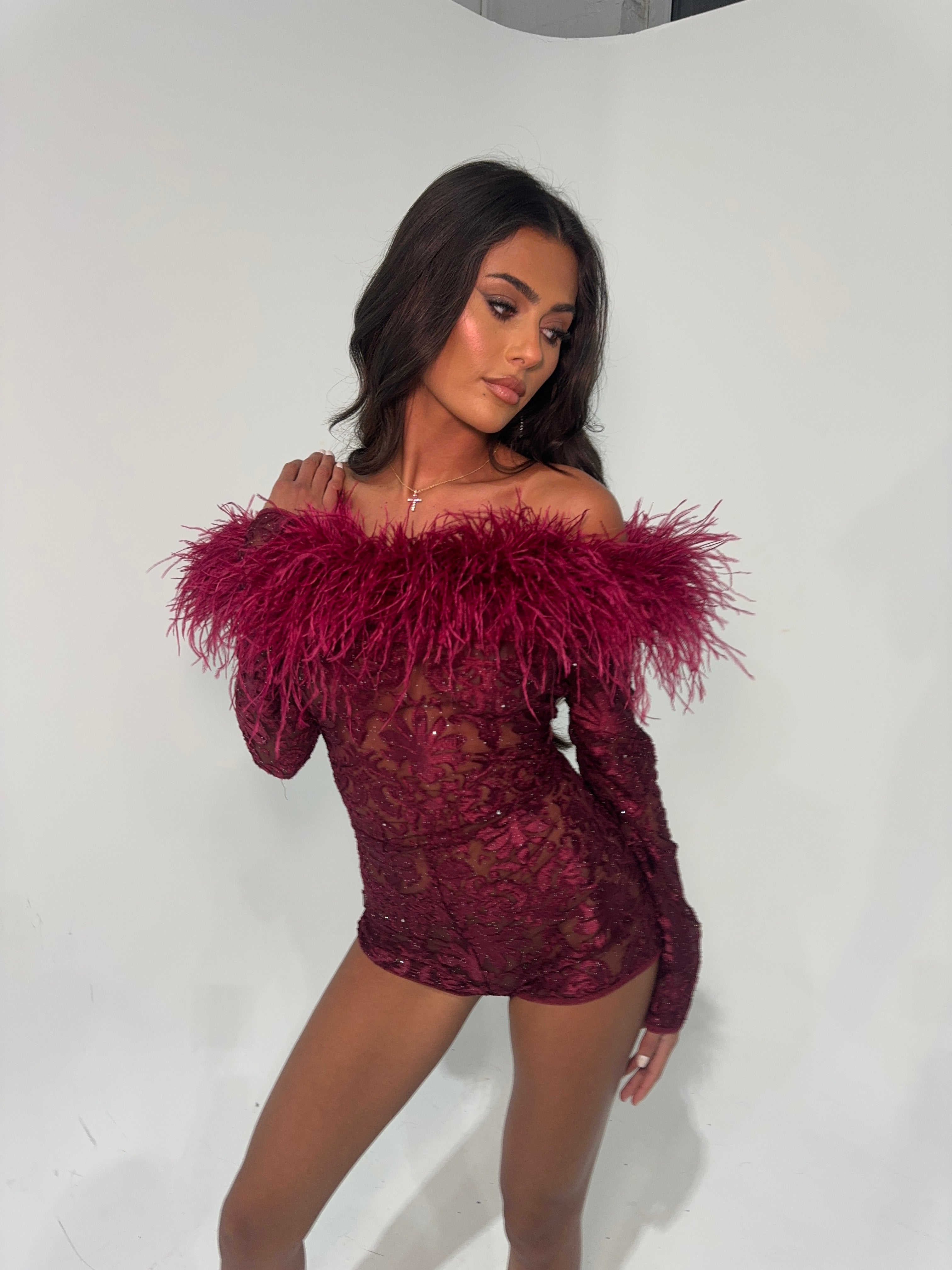 HEATHER PLAYSUIT - BURGUNDY