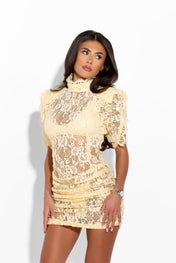 VICTORIA Lemon Lace Dress