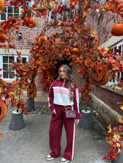 ARI STRIPED FLARES (BURGUNDY & PINK) - REGULAR