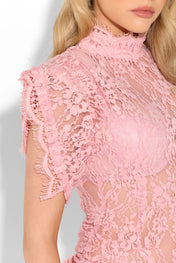 VICTORIA Pink Lace Dress