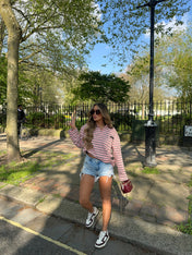 MAIA STRIPED RUGBY TOP