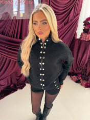 'NOIR' KNIT OVERSIZED JACKET