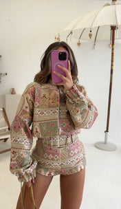 SAPPHIRE Embroidered Co-Ord (Patchwork)