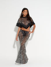 SOLEIL Embellished Maxi Skirt (BLACK)