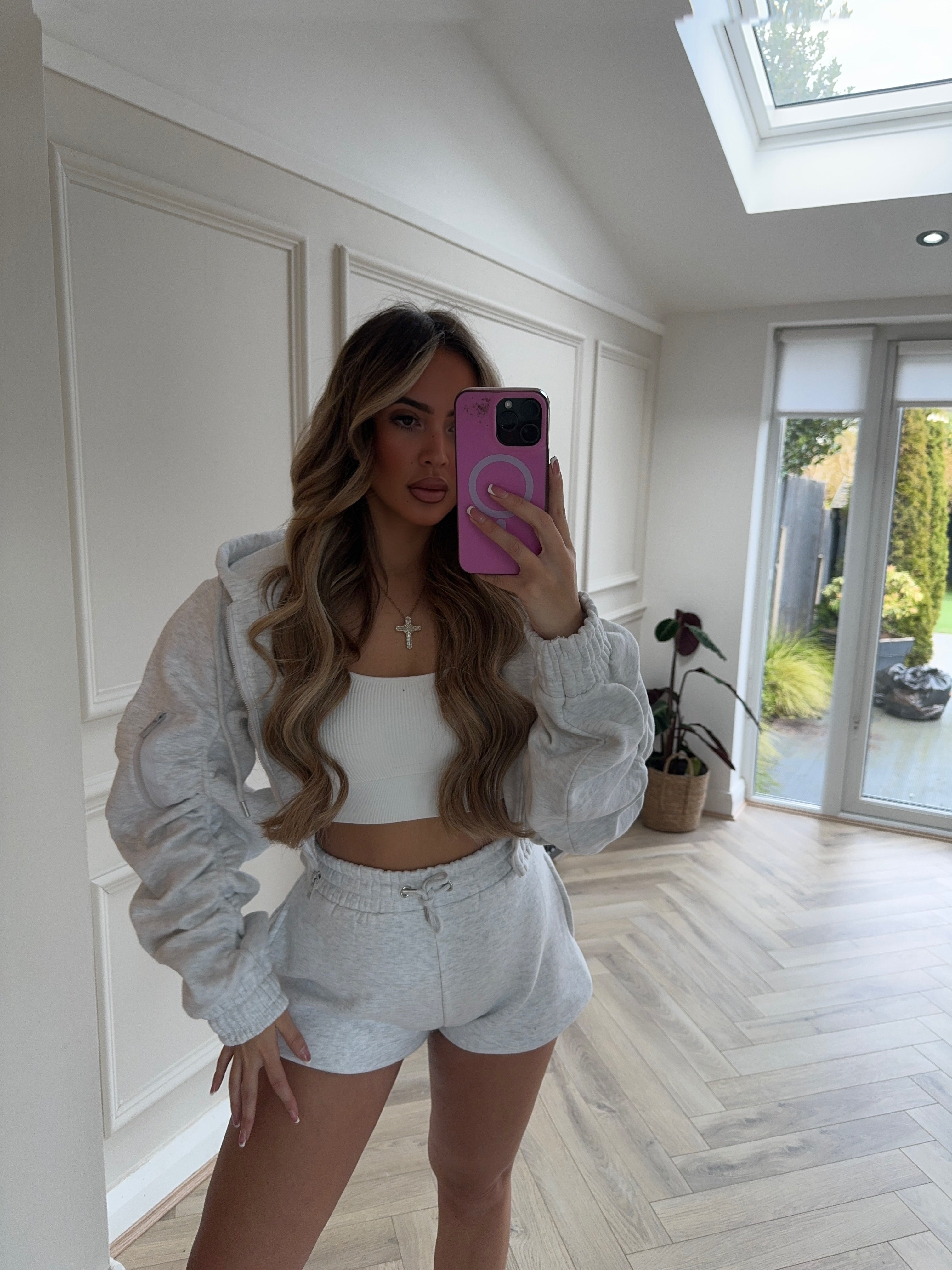 SADIE CROPPED TWO PEICE TRACKSUIT (BLEACH GREY)