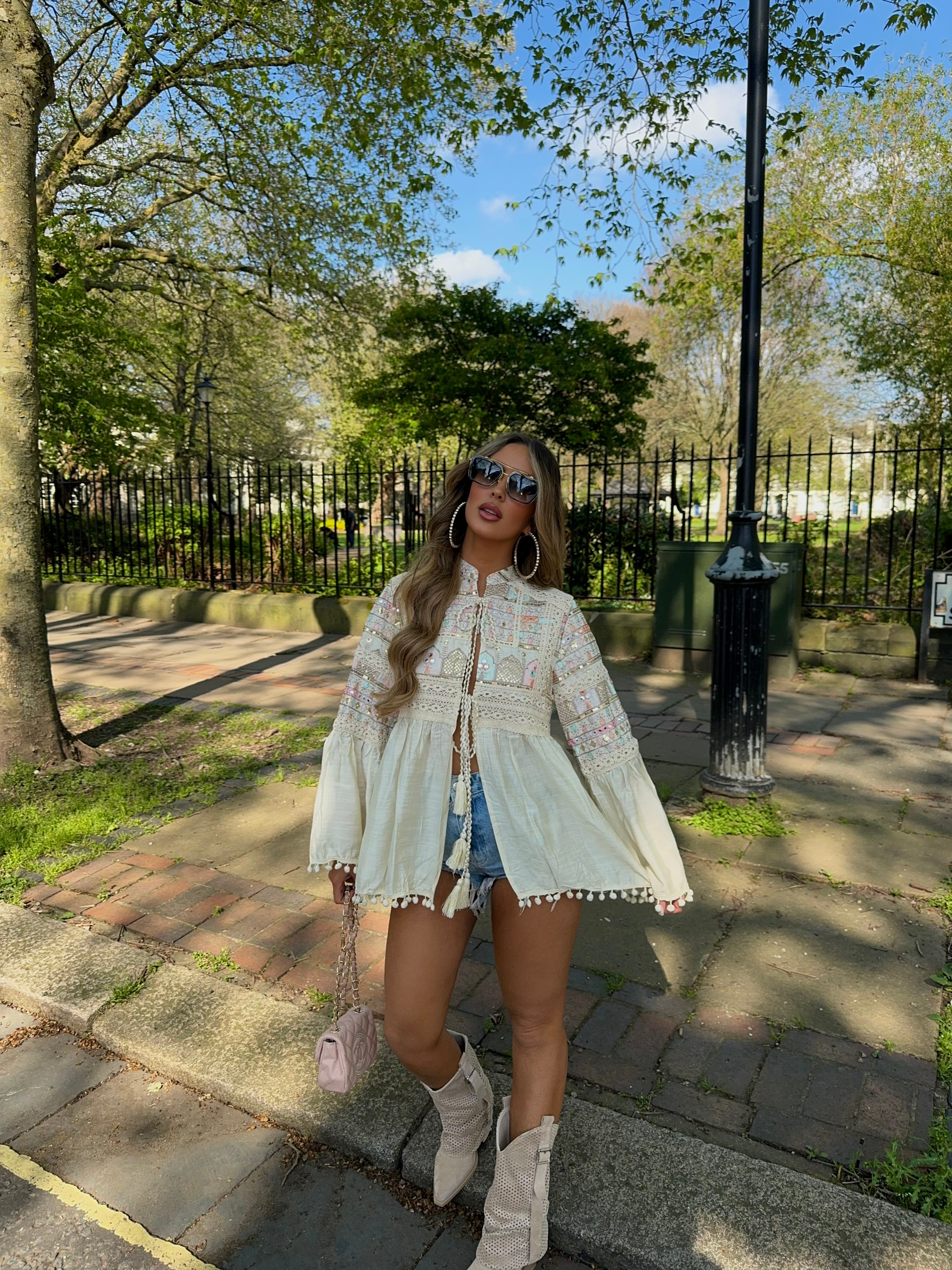 HARPER Embroidered jacket - CREAM