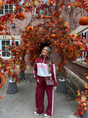 ARI STRIPED FLARES (BURGUNDY & PINK) - REGULAR